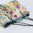 GUCCI Bamboo Flora Tote Bag Canvas Multicolor Gold 358470 Auth hk3538-6