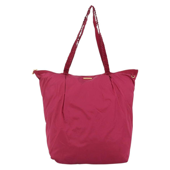 Miu Miu Shopper Tas Nylon Roze Goud Auth hk3540