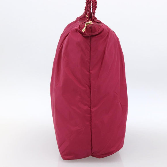 Miu Miu Shopper Tas Nylon Roze Goud Auth hk3540