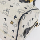MCM Vicetos Logogram Boston Tas PVC Leer 2way Wit Goud Auth hk3541-16