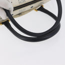 MCM Vicetos Logogram Boston Tas PVC Leer 2way Wit Goud Auth hk3541-7