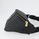 MCM Logogram Vicetos Waist bag PVC Black Gold Auth hk3543-4