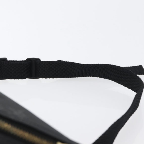 MCM Logogram Vicetos Waist bag PVC Black Gold Auth hk3543