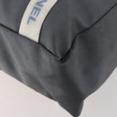 CHANEL Tote Bag Nylon Gray Silver CC Auth hk3544-12