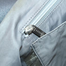 CHANEL Tote Bag Nylon Gray Silver CC Auth hk3544-19