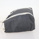 CHANEL Tote Bag Nylon Gray Silver CC Auth hk3544-5
