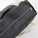 CHANEL Tote Bag Nylon Gray Silver CC Auth hk3544-6