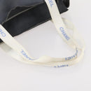 CHANEL Tote Bag Nylon Gray Silver CC Auth hk3544-7