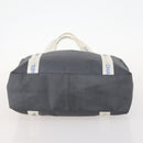 CHANEL Tote Bag Nylon Gray Silver CC Auth hk3544-9