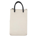 BALENCIAGA Shopping Phone Holder Shoulder Bag Leather White 593826 Auth hk3545-2