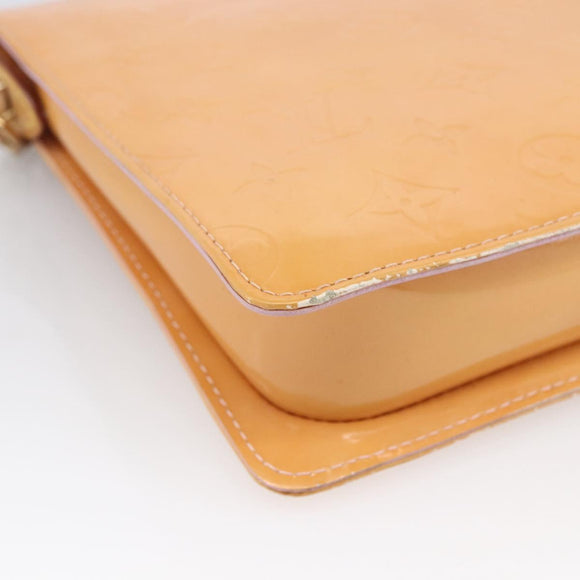 LOUIS VUITTON Monogram Vernis Motto Pouch Marshmallow Pink M91312 LV Auth hk3549