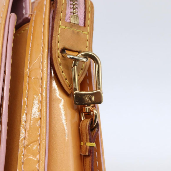 LOUIS VUITTON Monogram Vernis Motto Pouch Marshmallow Pink M91312 LV Auth hk3549
