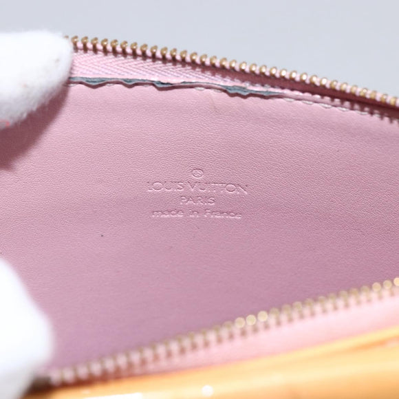 LOUIS VUITTON Monogram Vernis Motto Pouch Marshmallow Pink M91312 LV Auth hk3549
