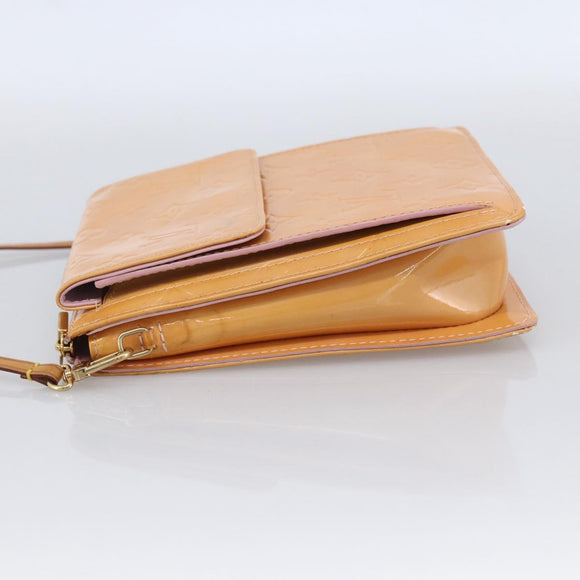 LOUIS VUITTON Monogram Vernis Motto Pouch Marshmallow Pink M91312 LV Auth hk3549