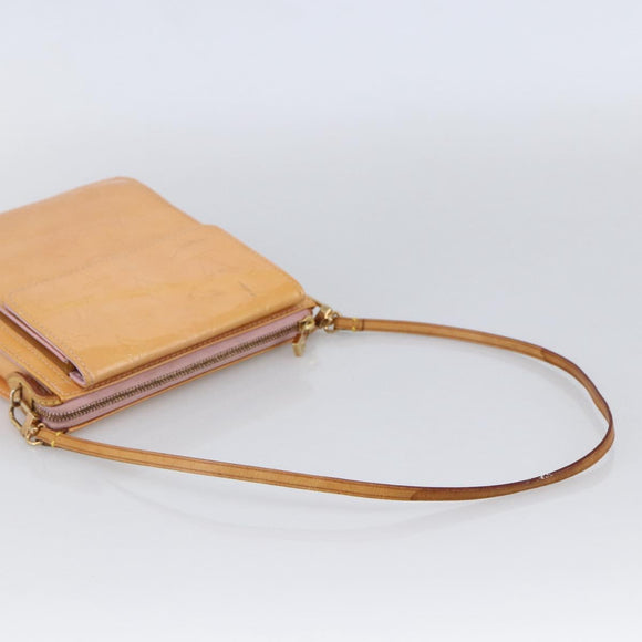 LOUIS VUITTON Monogram Vernis Motto Pouch Marshmallow Pink M91312 LV Auth hk3549