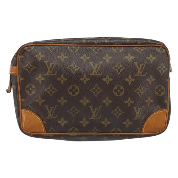 LOUIS VUITTON Monogram Compiegne 28 Clutch Bag M51845 LV Auth hk3552