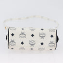 MCM Vicetos Logogram Handtas PVC Leer 2way Wit Goud Auth hk3553-5