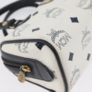 MCM Vicetos Logogram Handtas PVC Leer 2way Wit Goud Auth hk3553-9