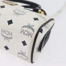 MCM Vicetos Logogram Handtas PVC Leer 2way Wit Goud Auth hk3553-16