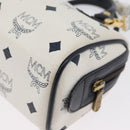 MCM Vicetos Logogram Handtas PVC Leer 2way Wit Goud Auth hk3553-18