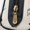 MCM Vicetos Logogram Handtas PVC Leer 2way Wit Goud Auth hk3553-10