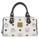 MCM Vicetos Logogram Handtas PVC Leer 2way Wit Goud Auth hk3553-13