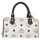 MCM Vicetos Logogram Handtas PVC Leer 2way Wit Goud Auth hk3553-2