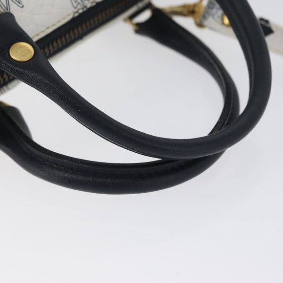 MCM Vicetos Logogram Handtas PVC Leer 2way Wit Goud Auth hk3553