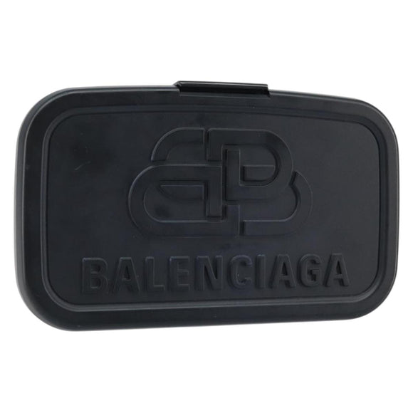 BALENCIAGA Lunch box Clutch Bag plastic Black 638209 Auth hk3554