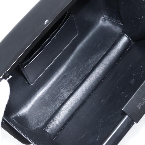 BALENCIAGA Lunchbox Clutch tas plastic Zwart 638209 Auth hk3554