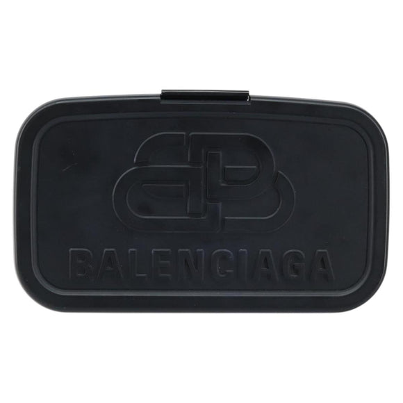 BALENCIAGA Lunch box Clutch Bag plastic Black 638209 Auth hk3554