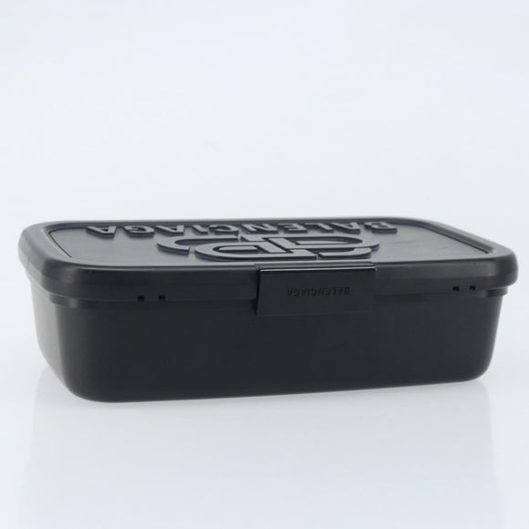 BALENCIAGA Lunch box Clutch Bag plastic Black 638209 Auth hk3554