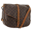LOUIS VUITTON Monogram Saumur 35 Umhängetasche M42254 LV Auth hk3565-1