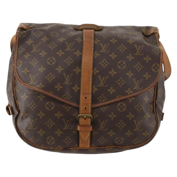 LOUIS VUITTON Monogram Saumur 35 Umhängetasche M42254 LV Auth hk3565