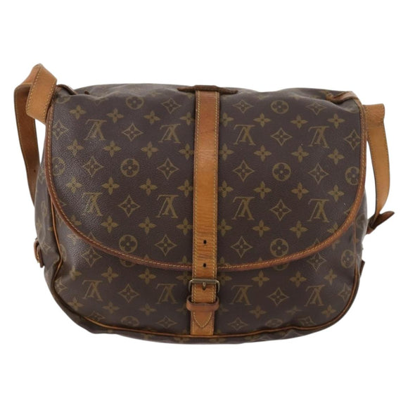LOUIS VUITTON Monogram Saumur 35 Umhängetasche M42254 LV Auth hk3565