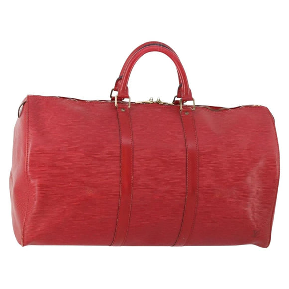 LOUIS VUITTON Epi Keepall 50 Boston Bag Rot M42967 LV Auth hk3568