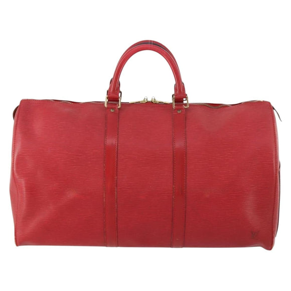 LOUIS VUITTON Epi Keepall 50 Boston Bag Rot M42967 LV Auth hk3568