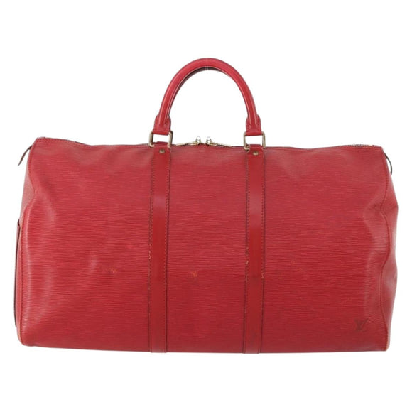 LOUIS VUITTON Epi Keepall 50 Boston Bag Rot M42967 LV Auth hk3568