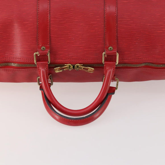 LOUIS VUITTON Epi Keepall 50 Boston Bag Rot M42967 LV Auth hk3568