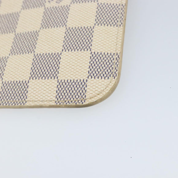LOUIS VUITTON Damier Azur Neverfull MM Pouch LV Auth hk3571