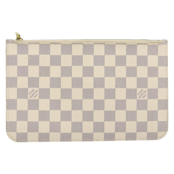 LOUIS VUITTON Damier Azur Neverfull MM Pouch LV Auth hk3571
