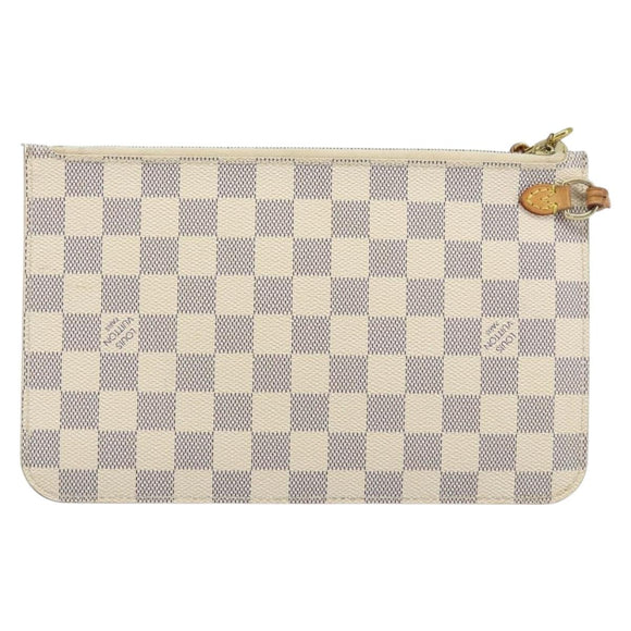 LOUIS VUITTON Damier Azur Neverfull MM Pouch LV Auth hk3571