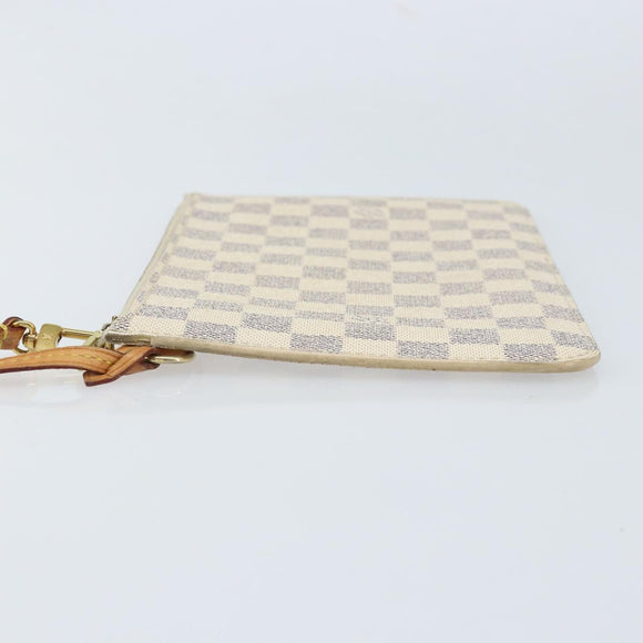 LOUIS VUITTON Damier Azur Neverfull MM Pouch LV Auth hk3571