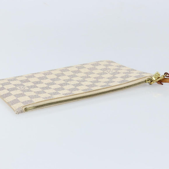 LOUIS VUITTON Damier Azur Neverfull MM Pouch LV Auth hk3571