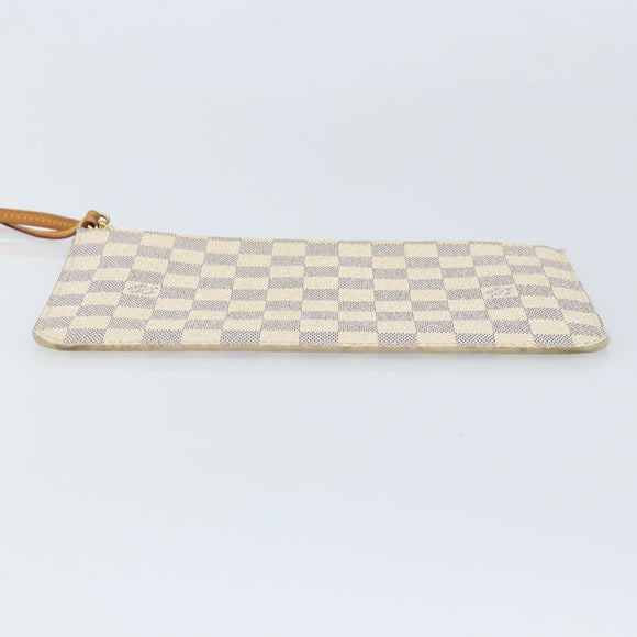 LOUIS VUITTON Damier Azur Neverfull MM Pouch LV Auth hk3571