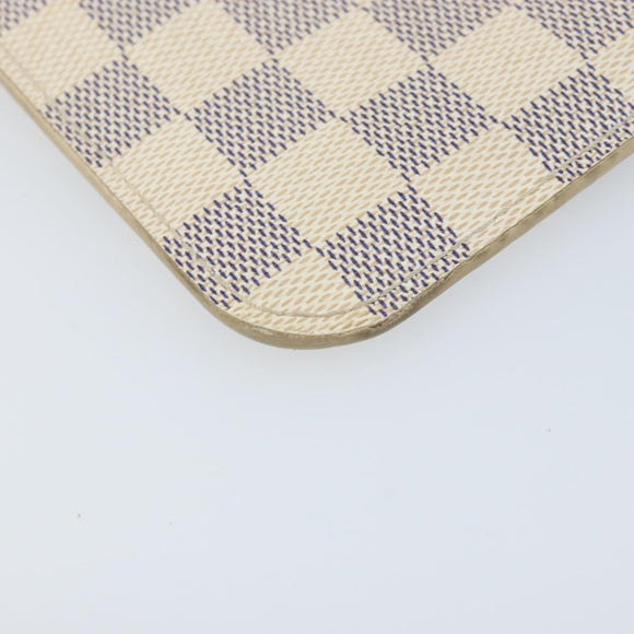 LOUIS VUITTON Damier Azur Neverfull MM Pouch LV Auth hk3571
