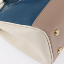 Salvatore Ferragamo Gancini Hand Bag Leather 2way Blue Gold Auth hk3580A-17