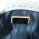 Salvatore Ferragamo Gancini Hand Bag Leather 2way Blue Gold Auth hk3580A-20