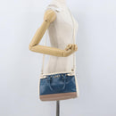 Salvatore Ferragamo Gancini Hand Bag Leather 2way Blue Gold Auth hk3580A-24