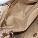 Salvatore Ferragamo Gancini Hand Bag Leather Beige Silver Auth hk3582-10